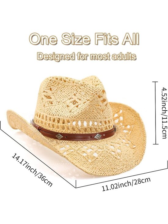 Women\'s Beige Brown Calf Head Cowgirl Classical Wide with Shapeable Brim main image 4